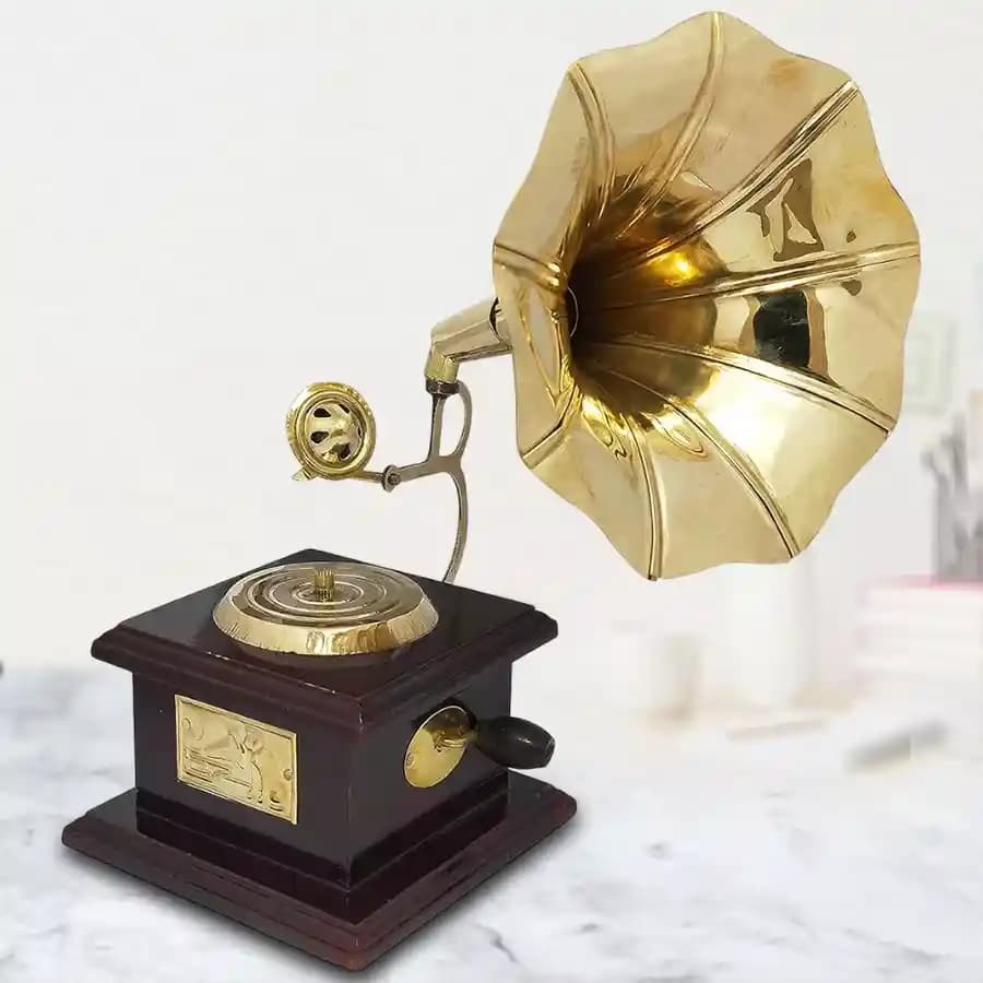Charming Vintage Dummy Handmade Gramophone for Home Décor
