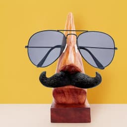 Attractive Handmade Nose Shape Spectacle Stand with Moustache 1