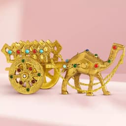 Fantastic Rajasthani Gemstone Studded Brass Camel with Antique Work 1