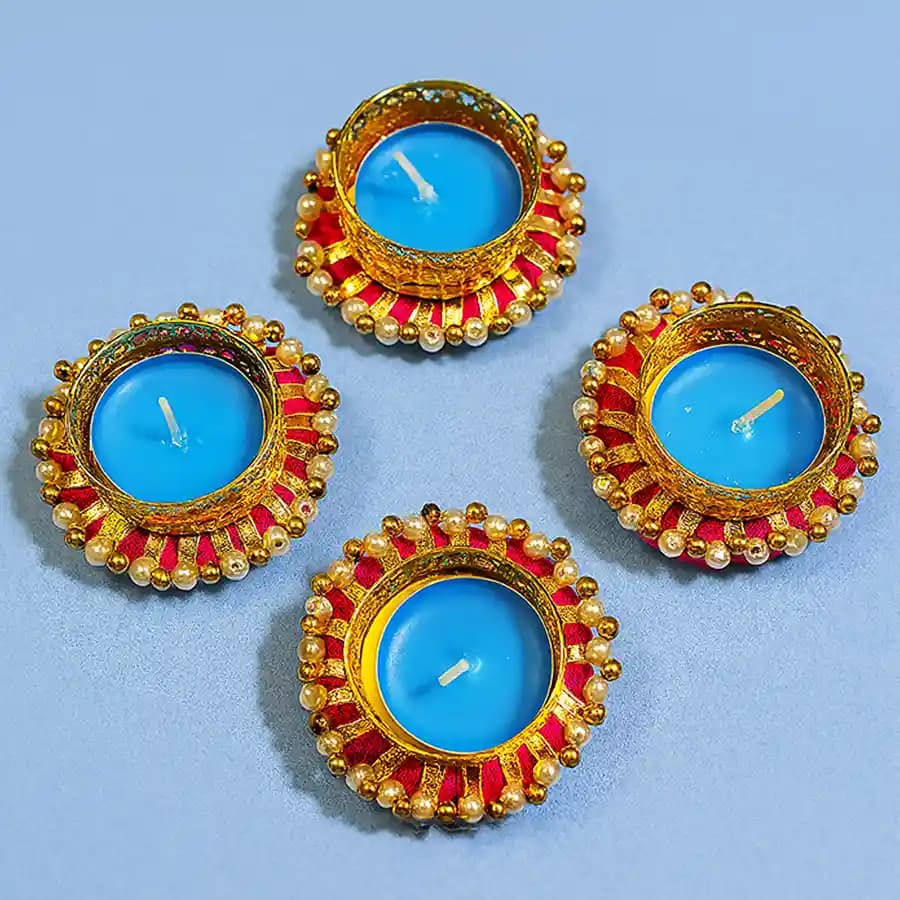 Designer Reusable Portable Diyas Set