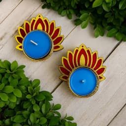 Trendy MDF Lotus Diya Set 1