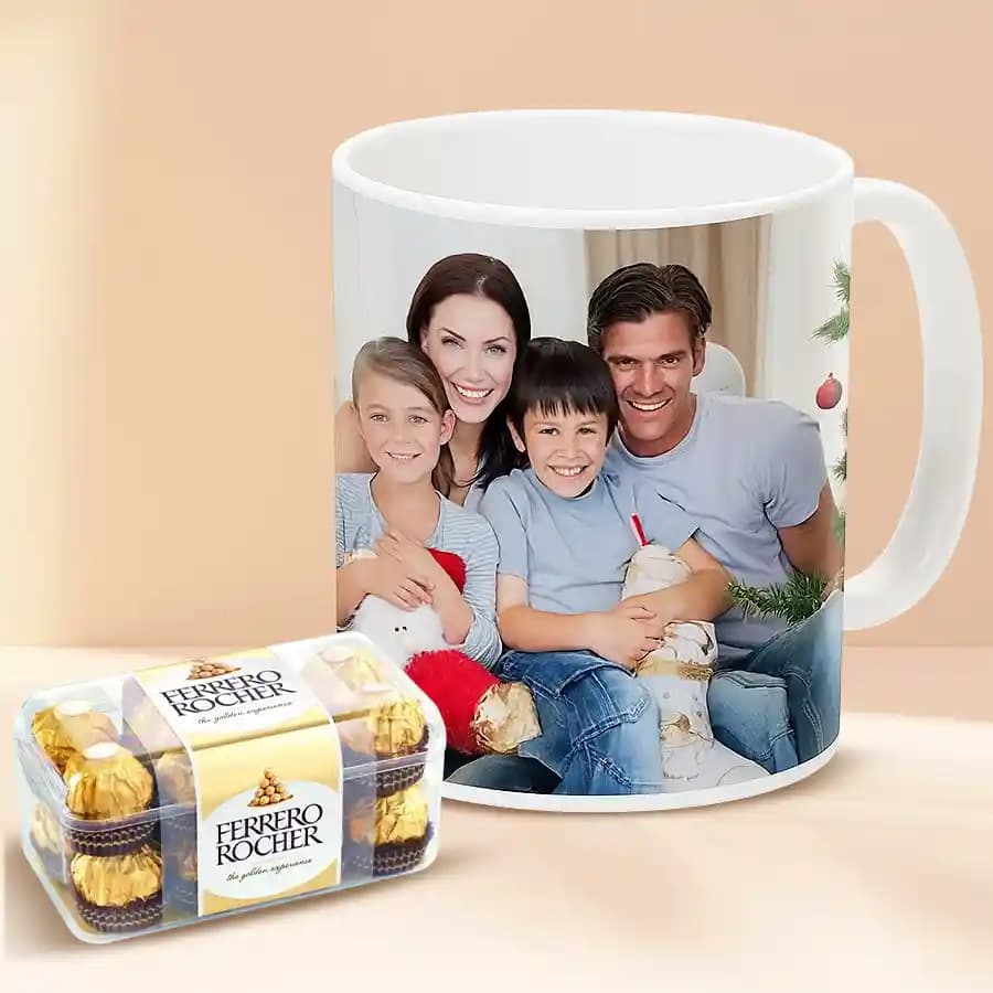 Astonishing Personalized Coffee Mug with Ferrero Rocher Chocolates