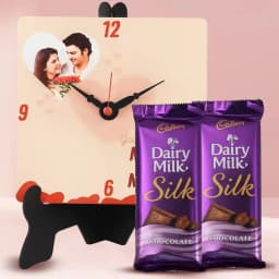 Elegant Personalized Photo Clock with Cadbury Dairy Milk Silk 1