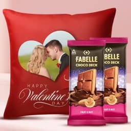Smart Personalized Cushion with ITC Fabelle Chocolate Twin Bars 1