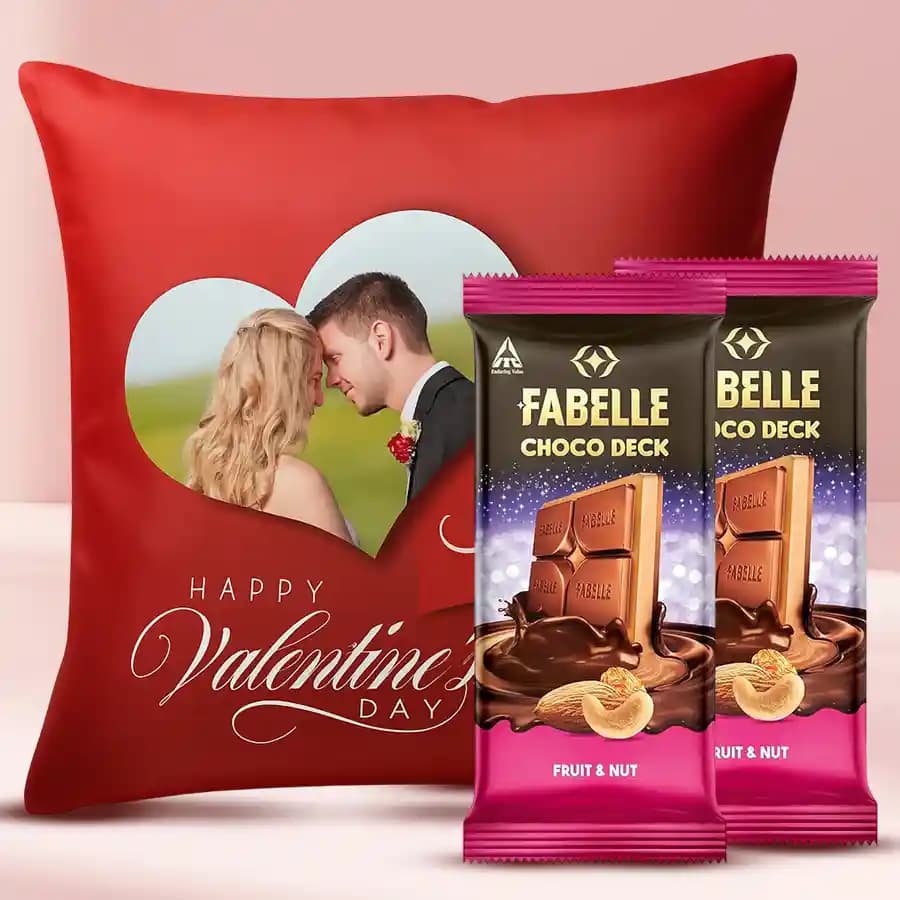 Smart Personalized Cushion with ITC Fabelle Chocolate Twin Bars