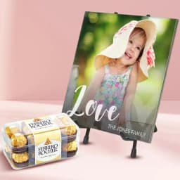 Amazing Personalized Photo Tile with Ferrero Rocher Chocolate 1