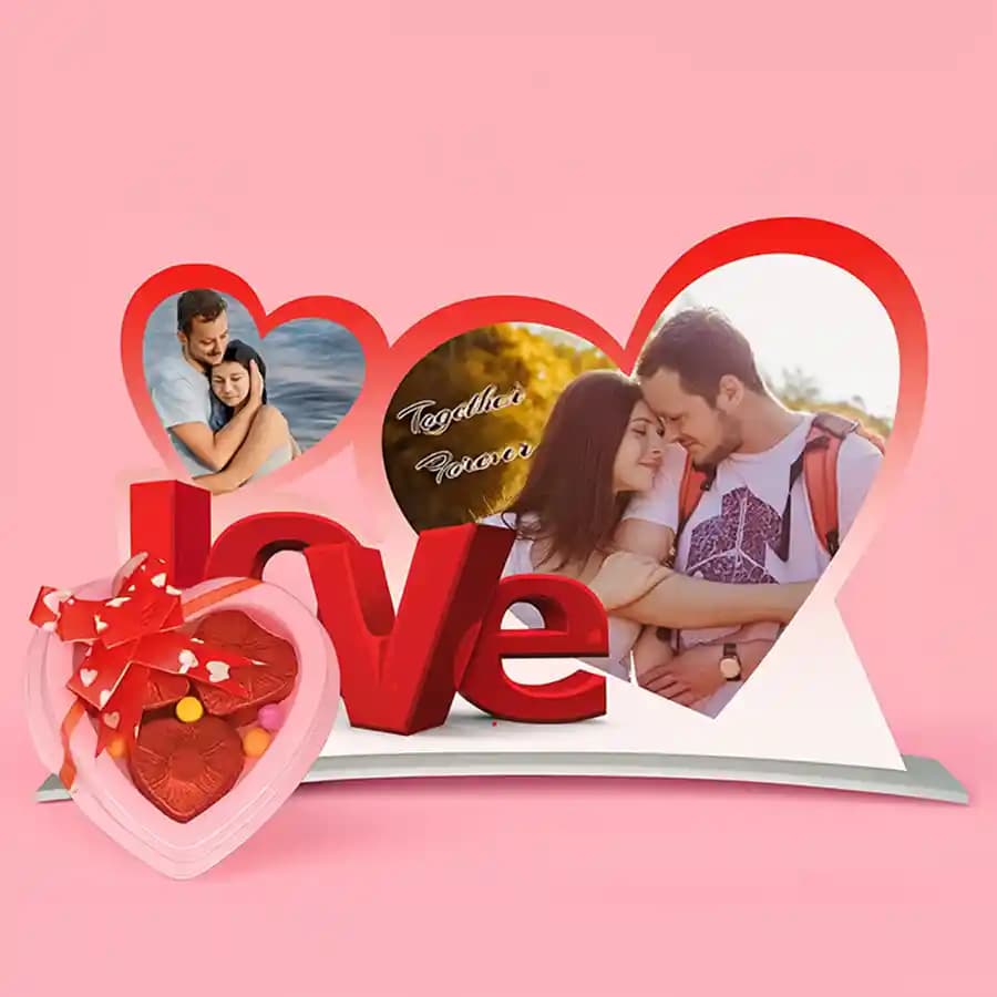 Amazing Heart Shaped Photo Frame with Homemade Chocolates