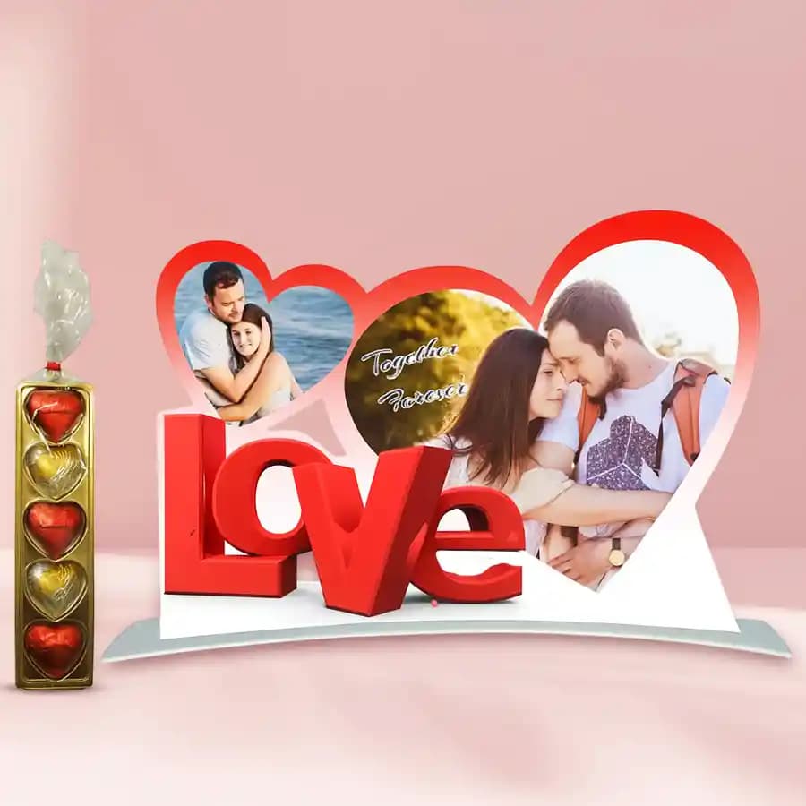 Graceful Hearty Love Personalized Photo Stand
