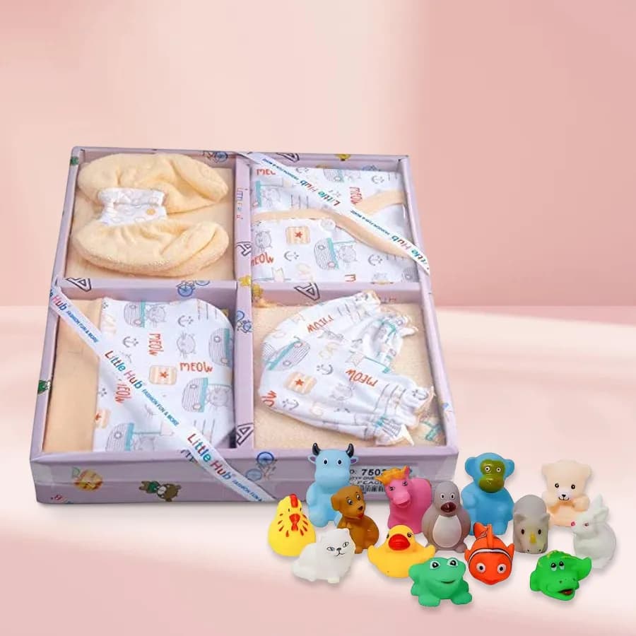 Exclusive Clothing Set N Animal Shape Bath Toy Set