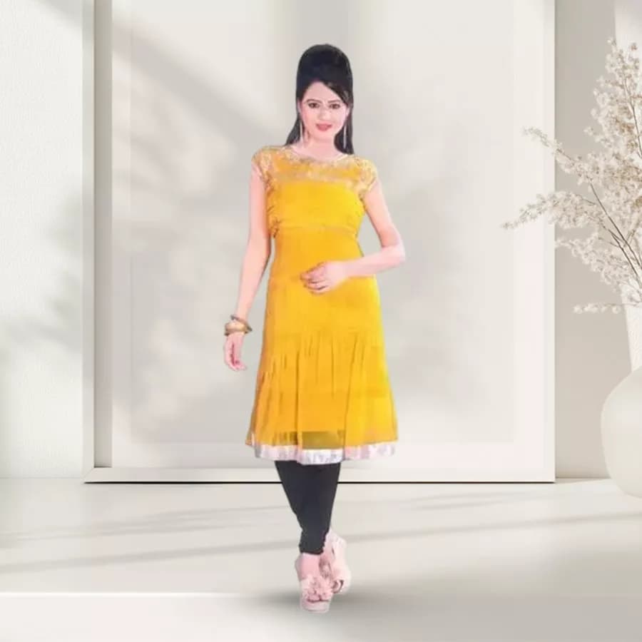 Beaming Fancy Georgette Kurti