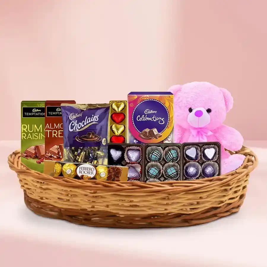 Array of Chocolate with Teddy Bear