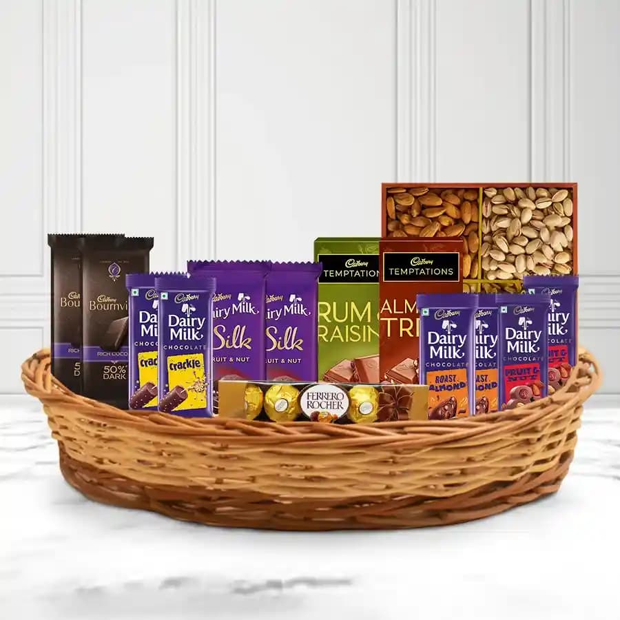 Ambrosial Chocolates n Dry Fruits Gift Basket
