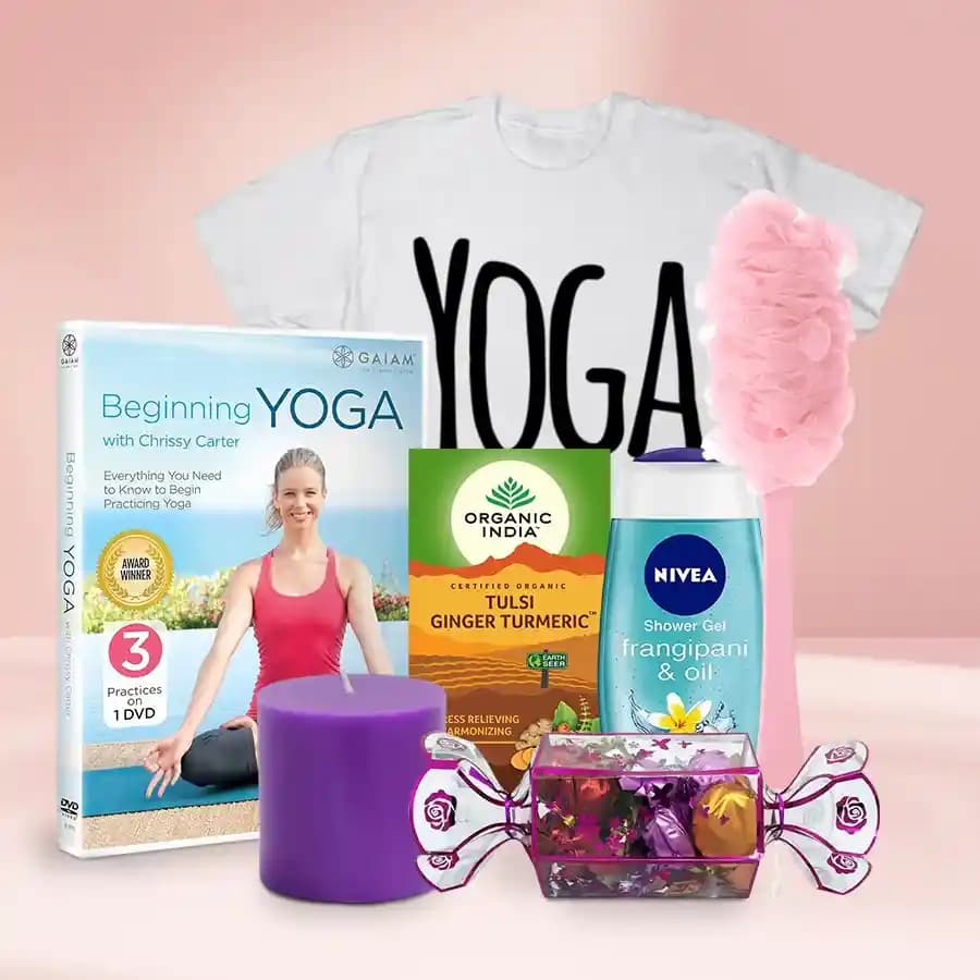 Admirable Gift Basket of Yoga Tea and Essentials