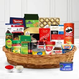 Exquisite Gourmet Gift Basket with Roli Tika for Bhai Dooj 1