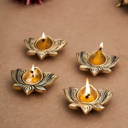 Radiant Brass Diya Elegance Set 1