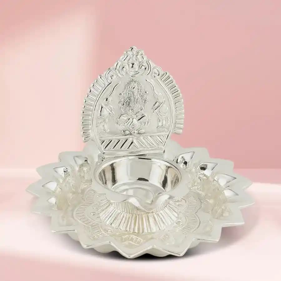 Elegant Silver Lakshmi Diya Collection