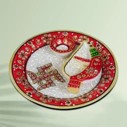 Elegant Festive Marble Pooja Thali Collection 1