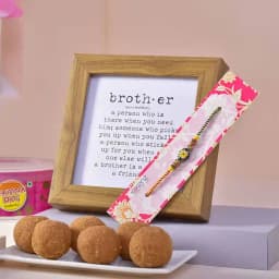 Attractive Rakhi Ladoo Hamper with Brother Frame 1