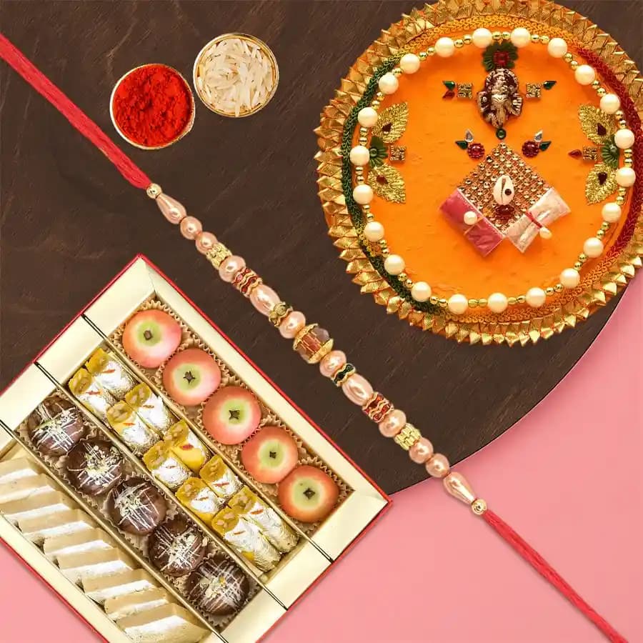 Elegant Pooja Thali with Premium Sweets