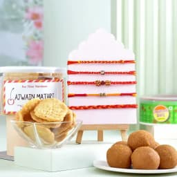 Elegant Rakhis N Savory Treats Box 1