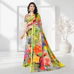 Admirable Multi Coloured Georgette Printed Saree 1
