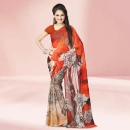 Prismatic Pleasure Faux Georgette Saree 1