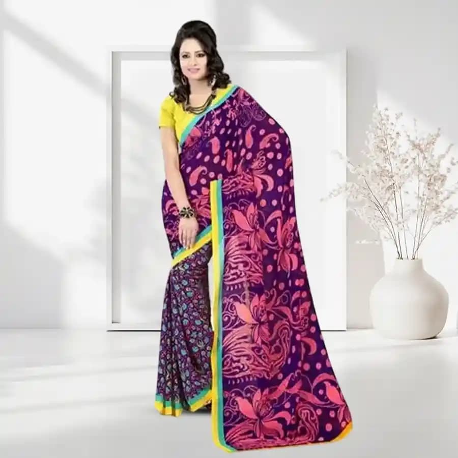 Blossoming Beauty Faux Georgette Saree