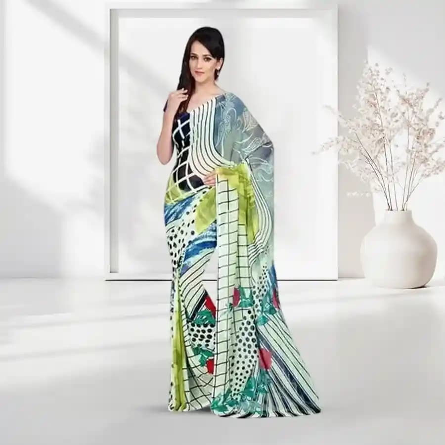 Zesty Dani Georgette Saree