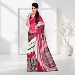 Cultured Peach Dani Georgette Saree 1