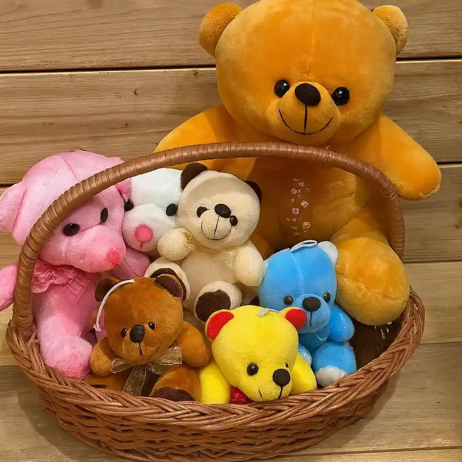 Vibrant Teddy Bliss Basket