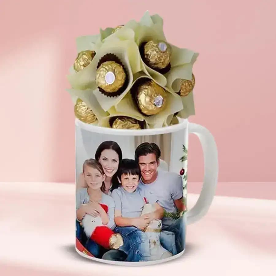 Marvelous Personalized Coffee Mug with Ferrero Rocher