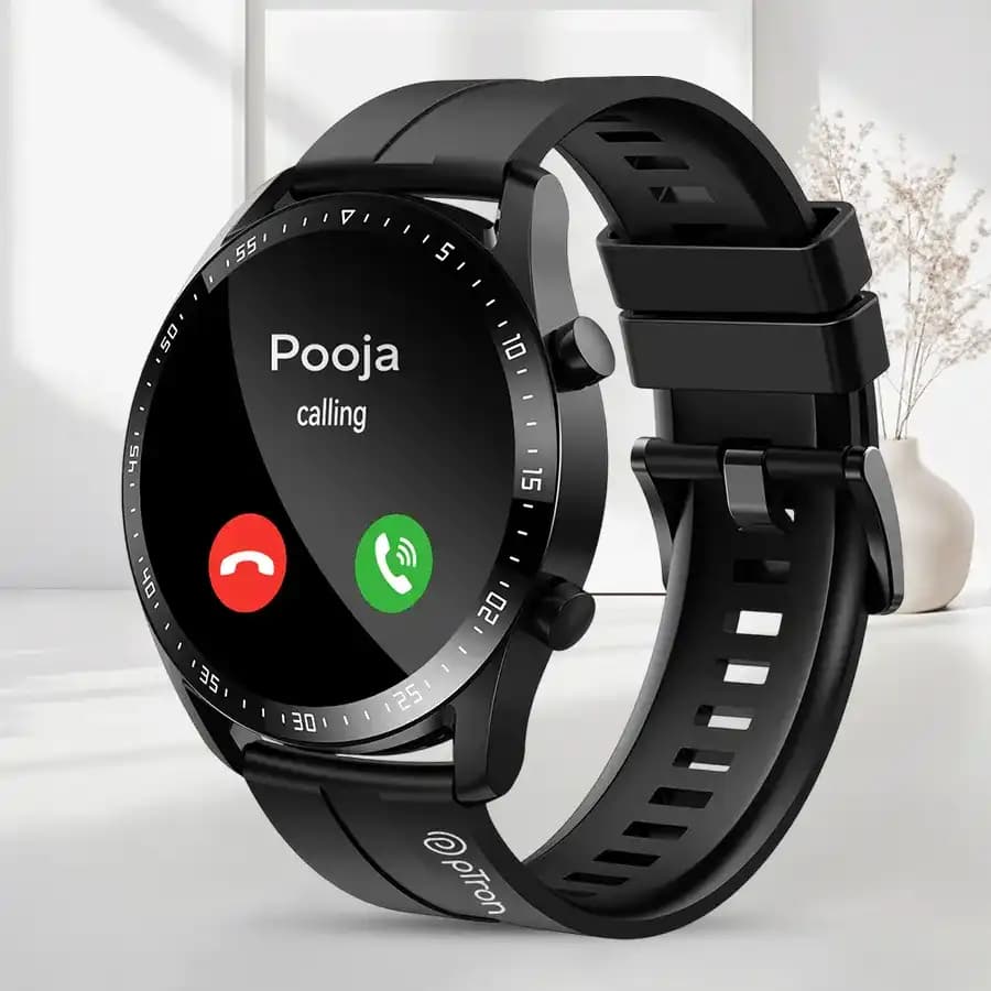 Elegant Black PTron Reflect Smartwatch