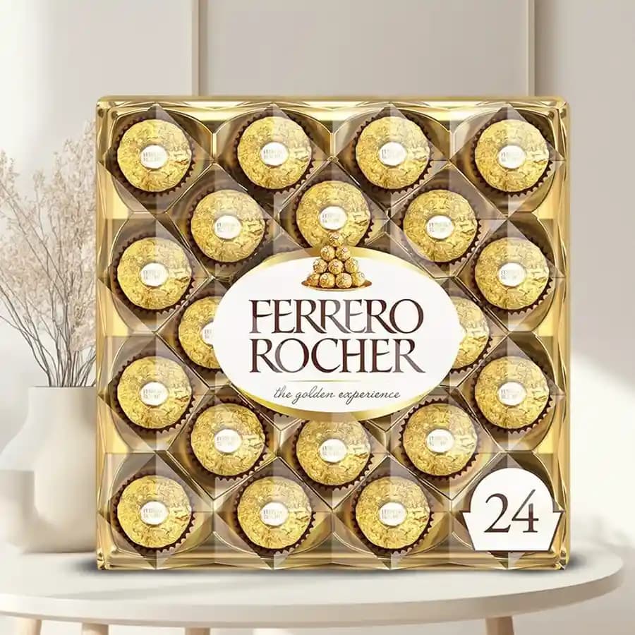 Ferrero Rocher chocolate box with 12 Red Roses