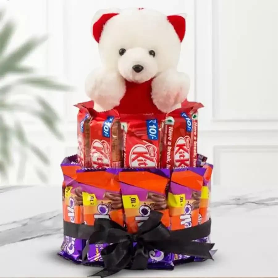 Amazing Chocolate n Teddy Arrangement