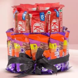 Indulgent Double Deck Arrangement of Kitkat N Crispello 1