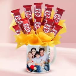 Marvelous Kitkat Chocolates Arrangement in Personalized Coffee Mug 1