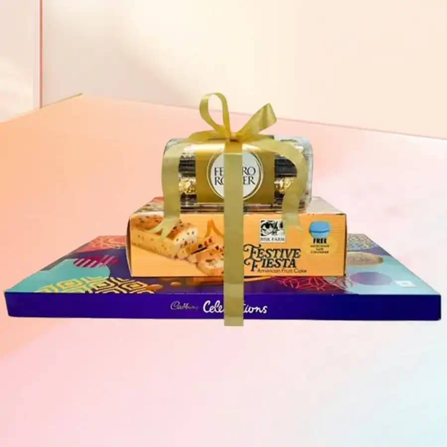 Mouth-Watering 3 Step Choco N Dry Fruit Cake Tower