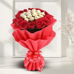 Premium Bouquet of Ferrero Rocher Chocolate with Roses 1