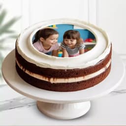Yummy Round Shape Chocolate Flavor Photo Cake 1