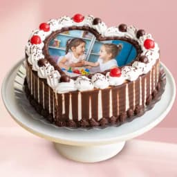 Amazing Heart Shape Black Forest Photo Cake 1