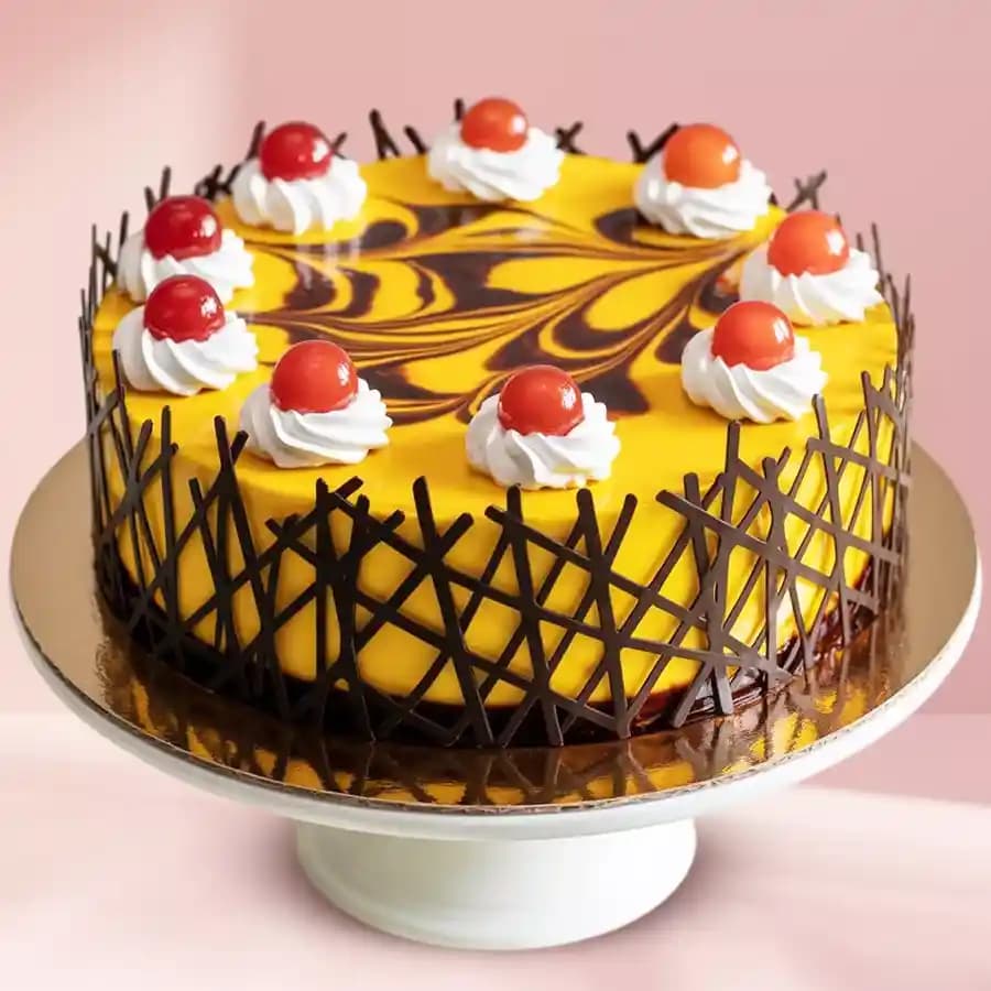 Enjoyable Eggless Pineapple Cake in Round Shape