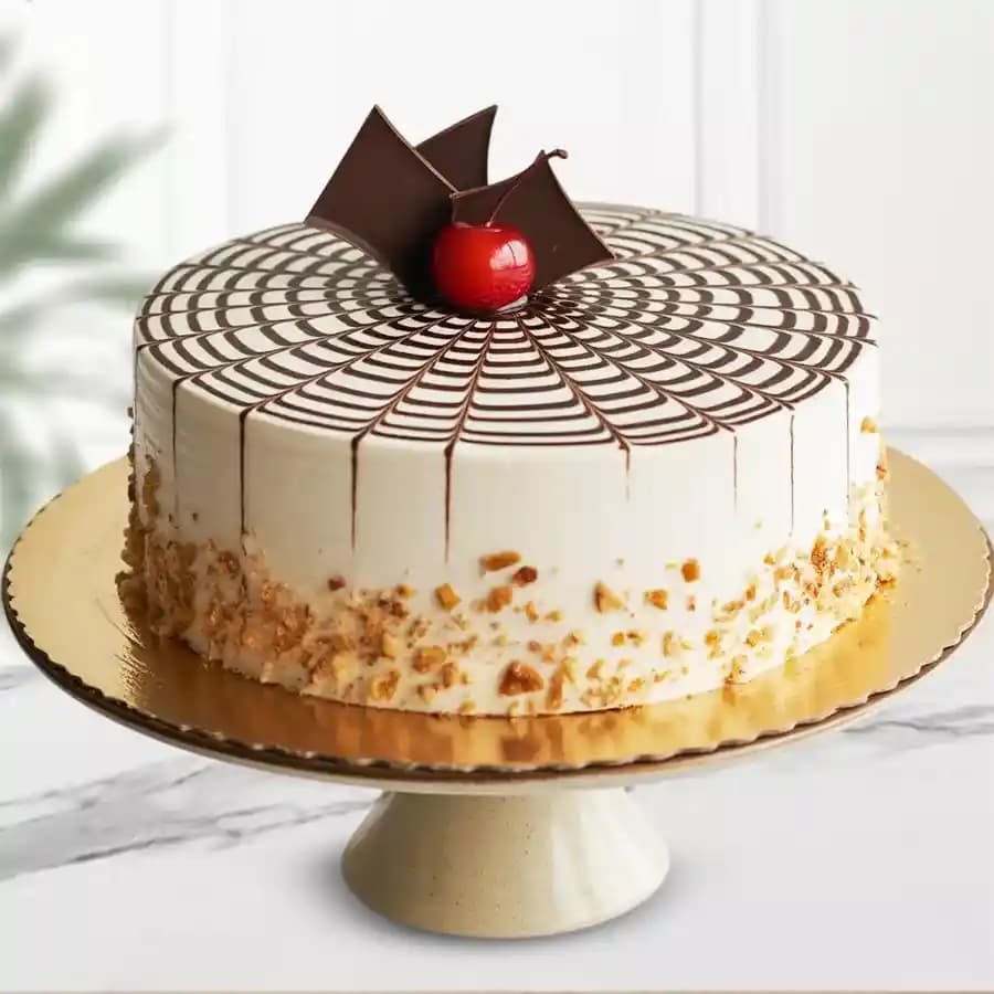 Luscious Eggless Butter Scotch Cake