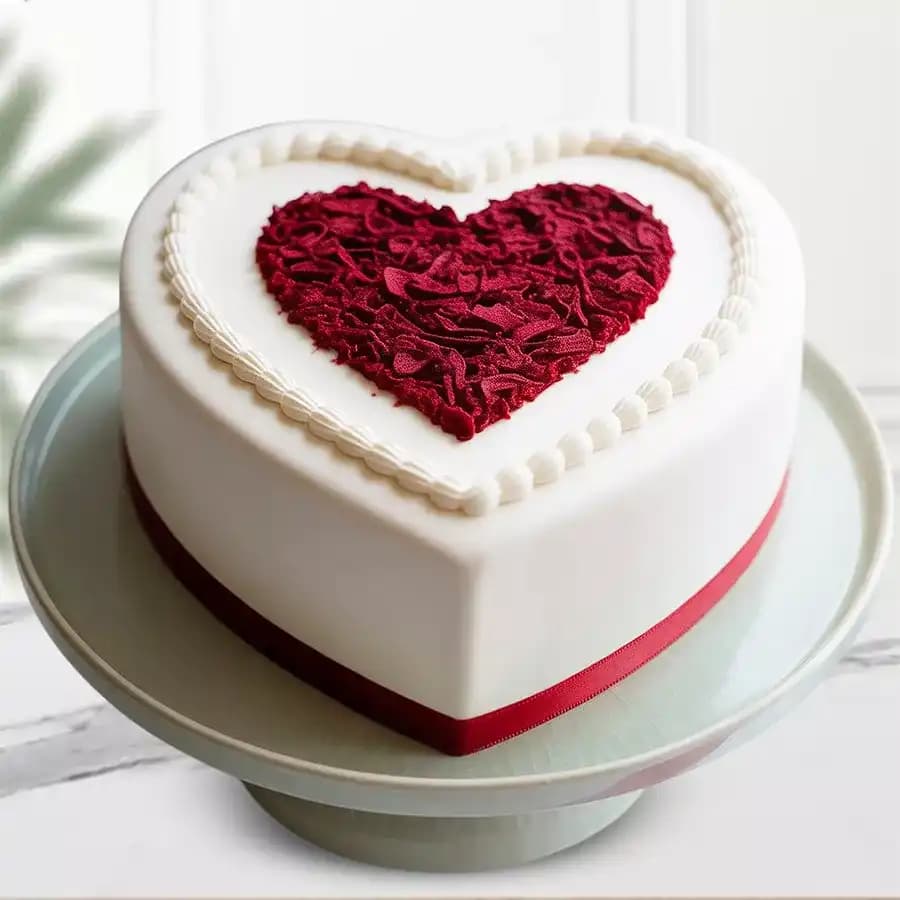 Fresh Baked Heart Shaped Love Cake