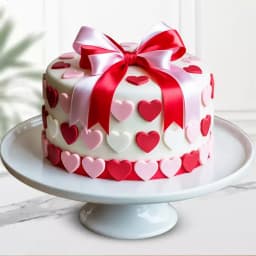 Special Flower N Heart Design Fondant Strawberry Cake 1
