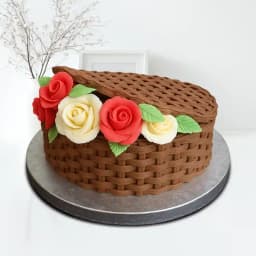 Charming Chocolate Rose Basket Cake 1