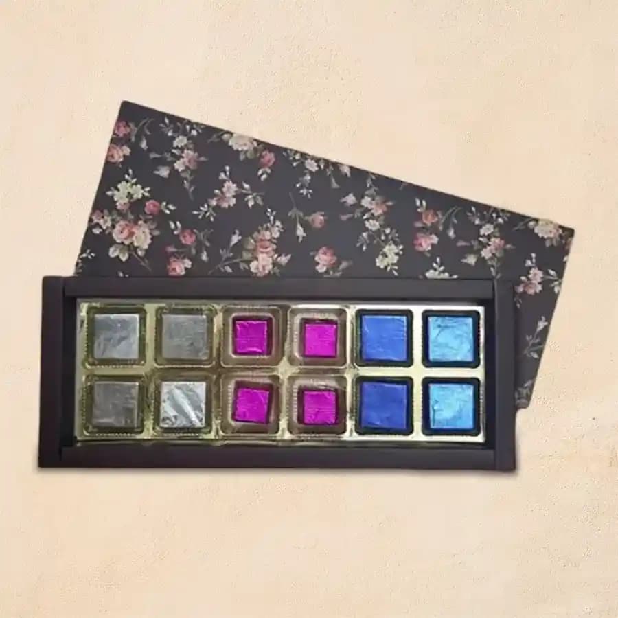 Crunchy Handmade Chocolate Assortments in a Floral Box