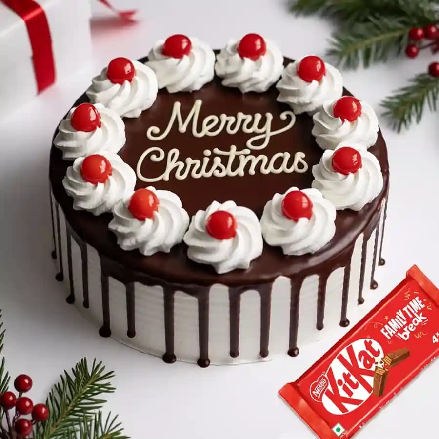Delicious Pack of Black Forest Cake with Kitkat Chocolate