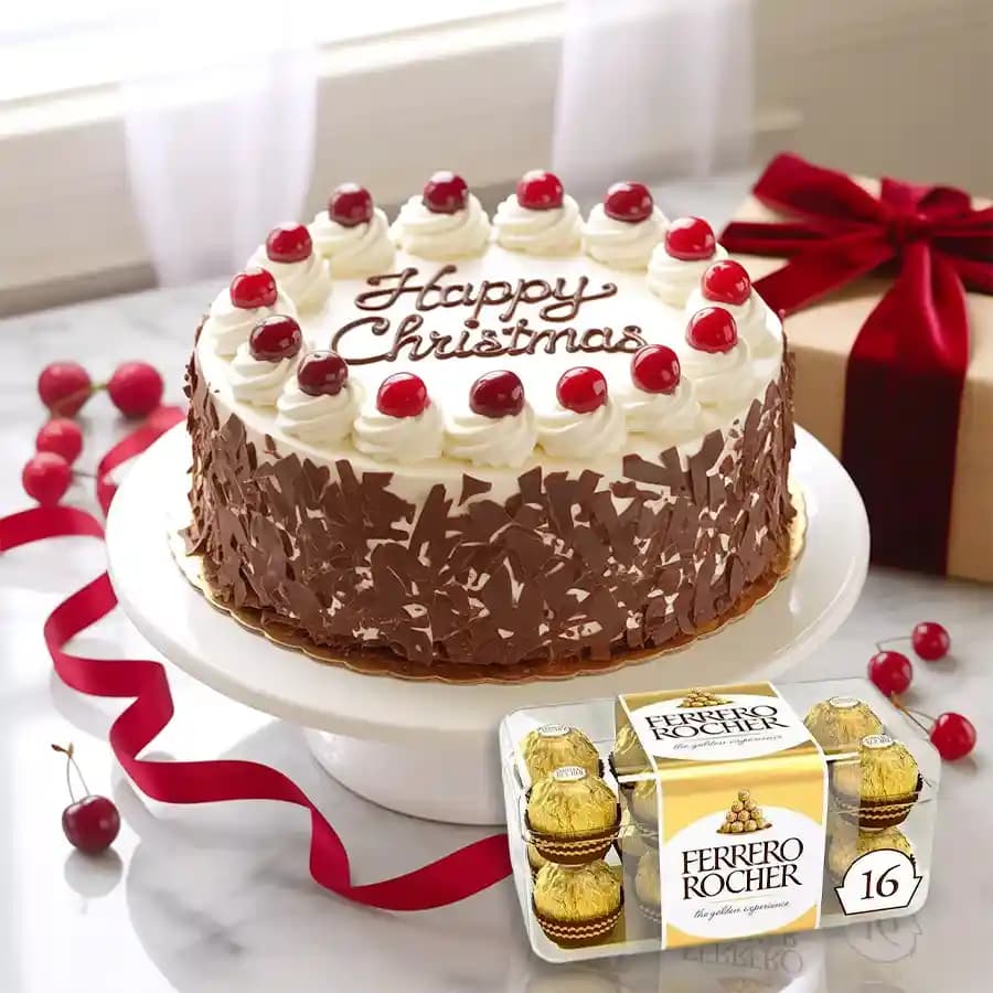 Classical Black Forest Cake with Ferrero Rocher Chocolate