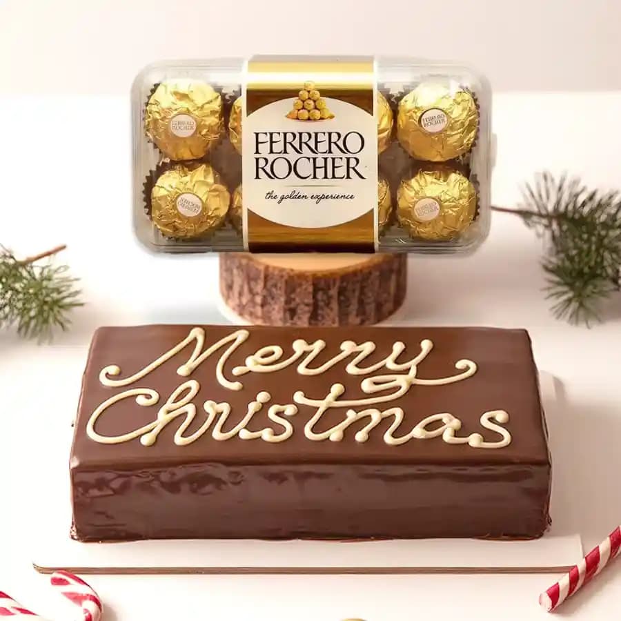 X Mas Special Chocolate Cake with Ferrero Rocher