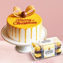 Creamy Butterscotch Cake with Ferrero Rocher Chocolates 1